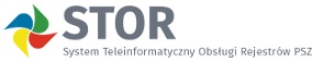 Banner. Logo STOR i napis System Teleinformatyczny Rejestrów PSZ.