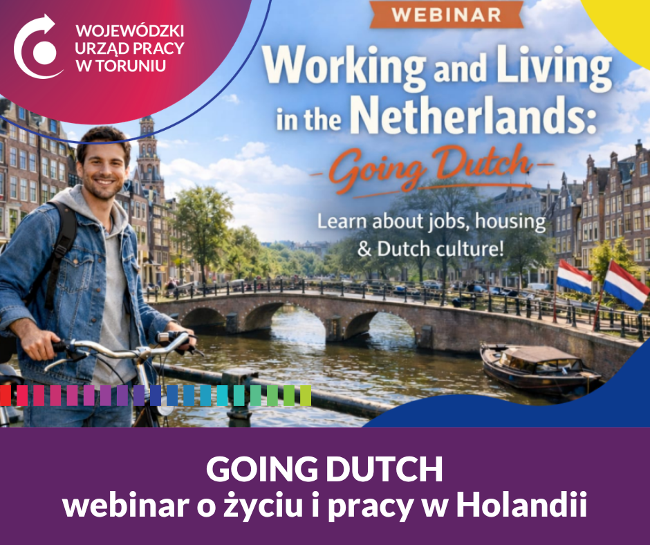 Uśmiechnięty pan, a w tle rzeki w Holandii, mosty nad nimi, błękitne niebo.