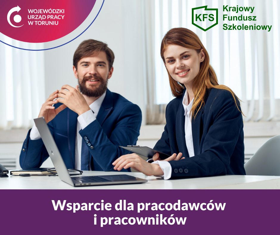 Logo KFS -  wsparcie dla pracodawców i pracowników.