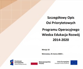 Zdjęcie artykułu Zmiana Szczegółowego Opisu Osi Priorytetowych Programu Wiedza Edukacja Rozwój 2014-2020
