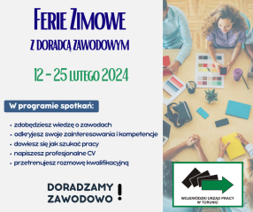 Zdjęcie artykułu Przyjdź na „Ferie z doradcą” - akcja trwa od 12 do 23 lutego 2024 roku!